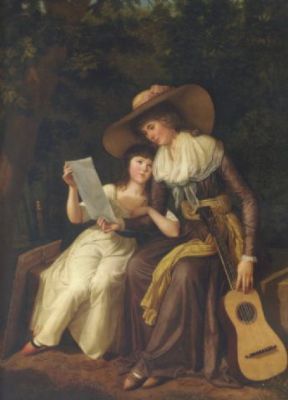 Lady Mary, Countess Erne of Crom Castle and her daughter Caroline Elizabeth by Hugh Douglas Hamilton, 1789