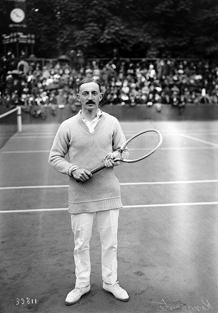 English tennis player Algernon Kingscote at the 1914 World Hard Court Championships in Paris.