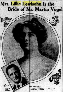  Lillie <I>Lewisohn</I> Vogel