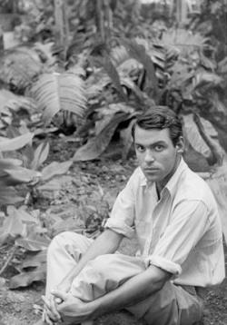 Peter Hujar, Joseph Raffael in a Forest, c. late 1950s, Vintage gelatin silver print, 12 x 9 in., Copyright 1987 The Peter Hujar Archive, LLC; courtesy Pace/MacGill Gallery, New York and Fraenkel Gallery, San Francisco.