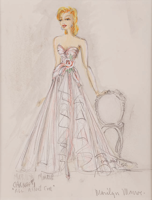 Costume design by Charles LeMaire for Marilyn Monroe in All About ...