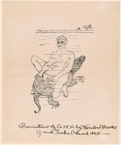 Winslow Homer | Caricature of Albert Warren Kelsey (b. 1840) | Drawings  Online | The Morgan Library & Museum
