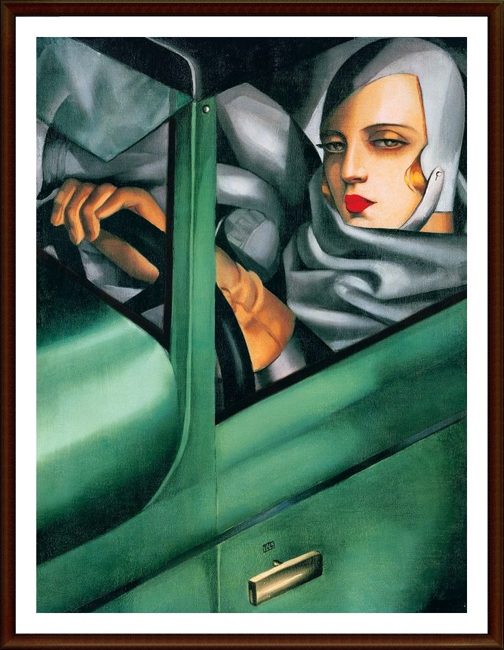 My Portrait (Self-Portrait in the Green Bugatti), 1929 Tamara de Lempicka |  Art deco artists, Art deco posters, Art deco fashion