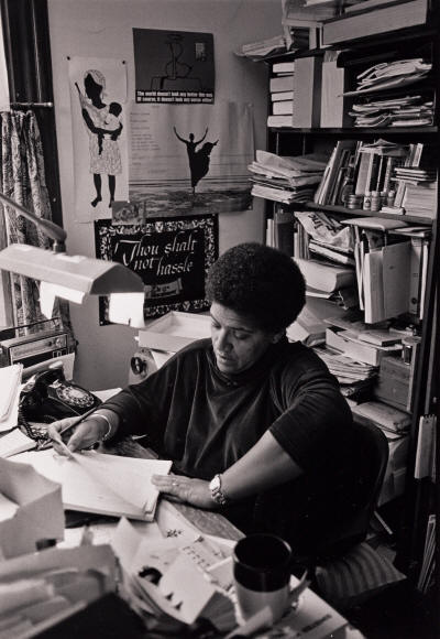 JEB (JOAN E. BIREN, 1944 - ) Audre Lorde in her home study, Staten Island, NY.