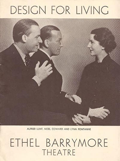 Noel Coward "DESIGN FOR LIVING" Alfred Lunt and Lynn Fontanne 1933 Playbill  at Amazon's Entertainment Collectibles Store
