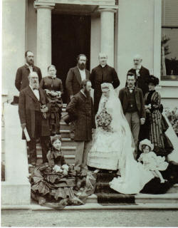 Wedding of George Noble Plunkett and Josephine Cranny at Muckross, The photographs include, besides the bride and groom, Patrick Plunkett and his second wife, Helena with their first child, Germaine, who was a bridesmaid, Patrick Cranny and Maria Cranny and their sons, John Joseph, Gerald and Frank who presumably was given permission to visit from Australia. 
