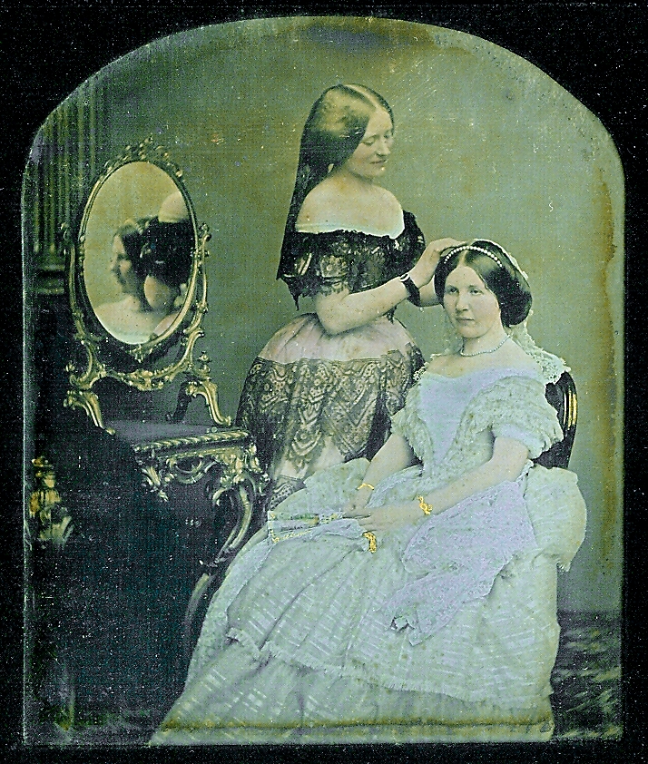 Jane Elizabeth Senior & her sister-in-law Minnie, ca. 1855 – costume  cocktail