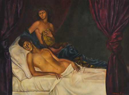 Leonor Fini, L'Alcove (Self-portrait with Nico Papatakis), 1941
