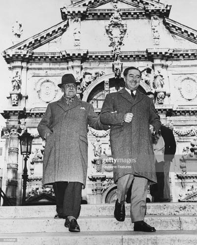 Somerset Maugham in Venice with his secretary Alan Searle . News Photo -  Getty Images