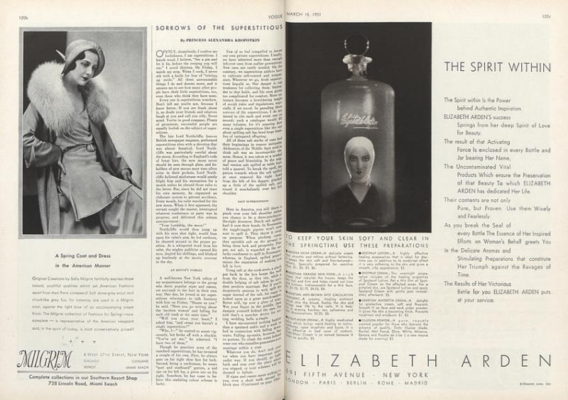 Sorrows of the Superstitious | Vogue | MARCH 15, 1931