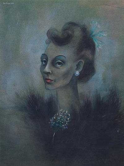 Sold Price: Karl Priebe, (Wisconsin, 1914-1976), Portrait of Georgette  Heyner, 1948 - May 5, 0115 12:00 PM CDT