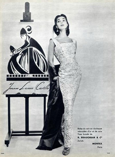 Model in Jeanne Lanvin (Castillo) Evening Gown. Photo by Guy Arsac 1955