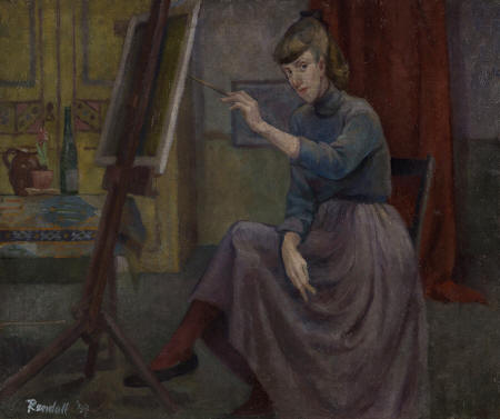 <b>14. RENDELL Dorothy (1923 - 2018)</b> Studio Self Portrait. Oil on canvas. Signed and dated, 1969. Provenance: Artist's Estate (stamped verso). 20x24 inches. <b>£850.</b><p style="color:#FF0000;">●</p>