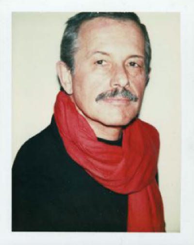 Joe Eula wearing a red scarf