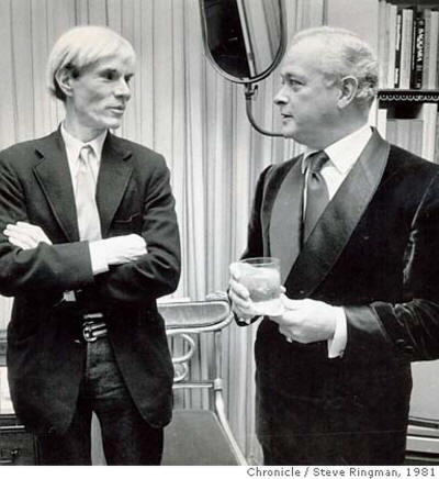 HAIL30_PH2.jpg Andy Hail, right, with Andy Warhol in 1981. Steve Ringman/ San Francisco Chronicle File Photo/ 1981