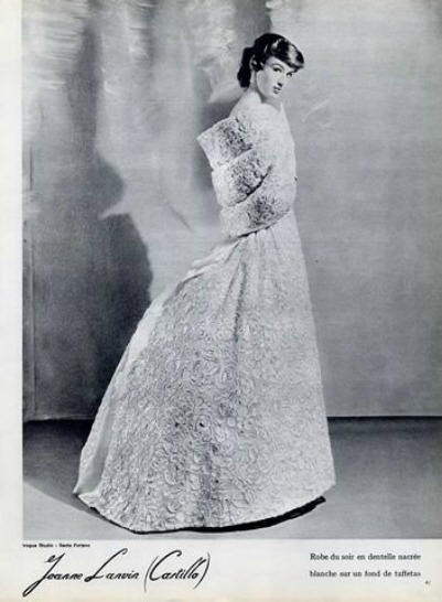 Model in Evening Gown designed by Castillo for Jeanne Lanvin 1955
