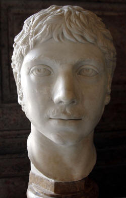 White head statue of a young man
