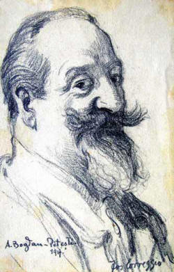 Anonymous sketch of Bogdan-Pitești, 1917 (signed Correggio)